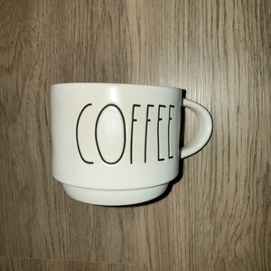 Rae Dunn‎ White Coffee Mug with Bold Lettering